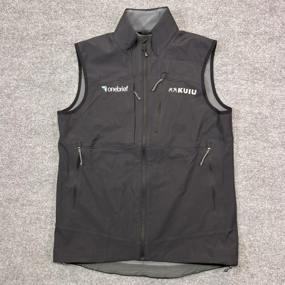 KUIU Guide Pro Vest Mens M Black Softshell Fleece Lined Full Zip Outdoor Hunting